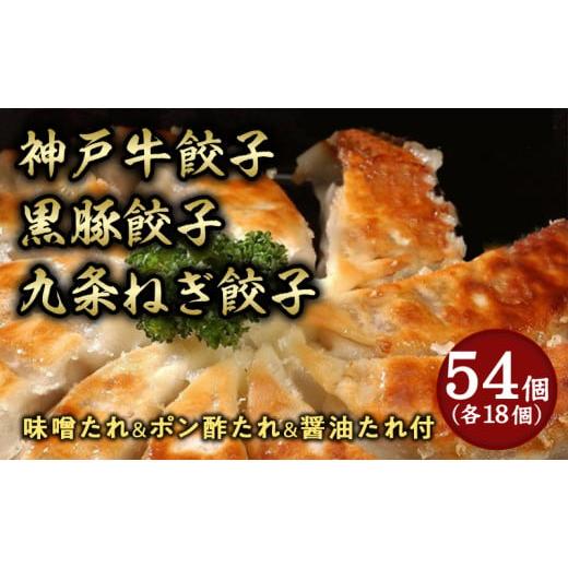 ふるさと納税 惣菜・レトルト 冷凍 兵庫県 芦屋市 芦屋 伊東屋謹製「神戸牛餃子・黒豚餃子・九条ねぎ餃子」各1折セット (たれ付) ぎょうざ ギョーザ 中華 点心…