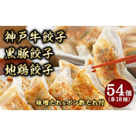 ふるさと納税 惣菜・レトルト 冷凍 兵庫県 芦屋市 芦屋 伊東屋謹製「神戸牛餃子・黒豚餃子・地鶏餃子」各1折セット (たれ付) ぎょうざ ギョーザ 中華 点心 惣…