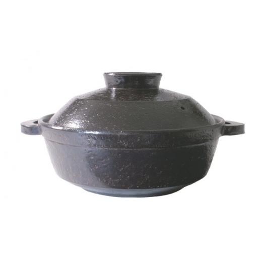 ふるさと納税 雑貨・日用品 三重県 伊賀市 伊賀焼 IH対応ヘルシー蒸し鍋 黒釉 (大)3〜5人用 ngtn0020A