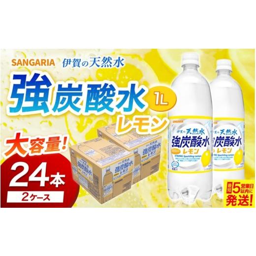 ふるさと納税 炭酸飲料 三重県 伊賀市 強炭酸水 レモン サンガリア 伊賀の天然水 強炭酸水レモン2ケース(1リットル×24本)