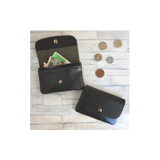 ふるさと納税 財布 千葉県 松戸市 FT004 ふるさわ革工芸 コイン・お札・カードが入る本革の小さな財布(1.ワイン×黒) 1.ワイン×黒