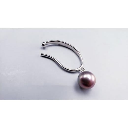 ふるさと納税 アクセサリー 三重県 志摩市 040-33 一粒のパールを楽しむ、アコヤ真珠のイヤーカフ(レッドグレー系)* レッドグレー系