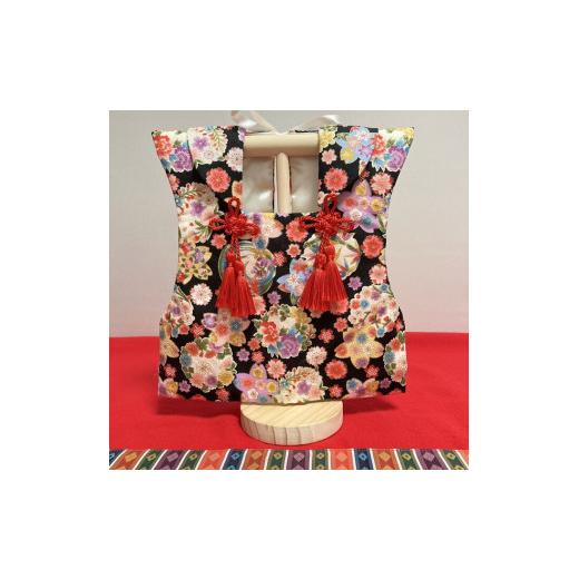 ふるさと納税 服 子ども 千葉県 鎌ケ谷市 3.黒色系(桜・牡丹・紅葉) 選べる8色 ベビーお祝い着(被布) 3.黒色系(桜・牡丹・紅葉)