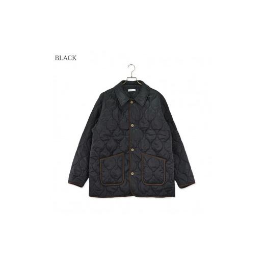 ふるさと納税 服 男 愛媛県 松山市 ブラック オーバーサイズメンズキルトジャケットFL22FW-003M サイズ L サイズ L