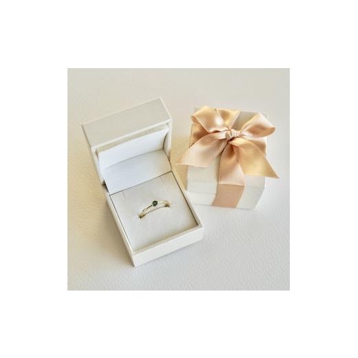 ふるさと納税 山梨県 甲府市 【サイズ：8号】【ジュエリー】K10 イエローゴールド エメラルド 一粒石 リング 指輪 保証書付 NR-1869