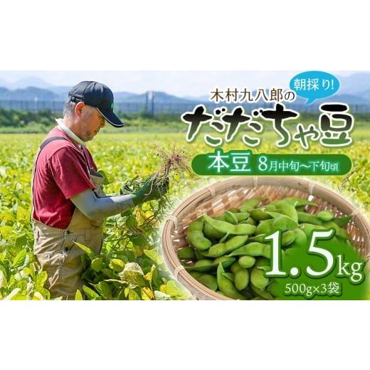 ふるさと納税 豆類 枝豆 山形県 鶴岡市 令和8年産先行予約 木村九八郎の朝採り 新鮮 だだちゃ豆「本豆」1.5kg(500g×3袋) 山形県鶴岡市産 K-829