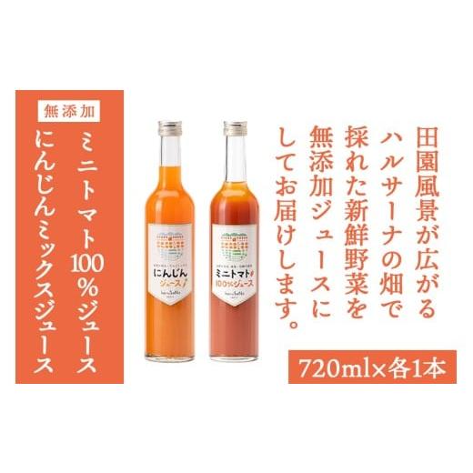 ふるさと納税 果汁飲料 にんじん 岩手県 矢巾町 無添加 ミニトマト100%ジュースとにんじんミックスジュースセット 720ml 各1本