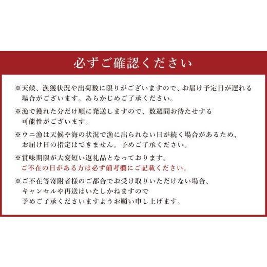 ふるさと納税 ウニ 北海道 小樽市 小樽産 ムラサキウニ 塩水生ウニ 100g×4パック 合計約400g うに 雲丹 ウニ 生ウニ 北海道 小樽市 2026年5月下旬-8月下旬 発…の画像