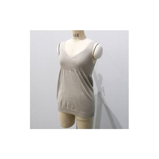 ふるさと納税 雑貨・日用品 愛媛県 今治市 aroundsea WOMENS リブニット切り替え編みタンクトップ Lサイズ/サンドベージュ VC01194 Lサイズ/サンドベージュ…