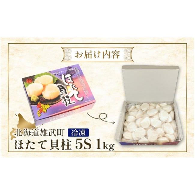 ふるさと納税 魚貝類 ホタテ 北海道 雄武町 北海道雄武町産ほたて貝柱5S 1kg（冷凍） 0711804の画像