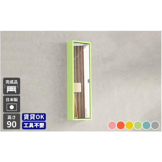 ふるさと納税 家具 インテリア・寝具・収納 福井県 越前町 e55-h002_01 鏡付き ウォールラック WB-DXミラーH-nine薄型 aino「パステルカラー」ワンプッシュで…