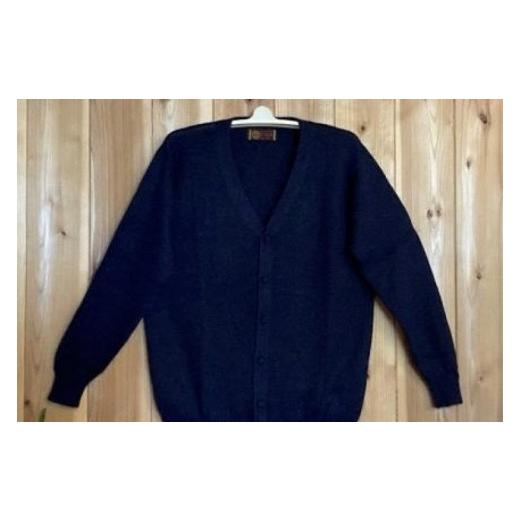 ふるさと納税 服 男 茨城県 水戸市  アルパカ専門店　T'IKA メンズカーディガンVネック　黒・紺混色糸　(アルパカ100％) アパレル 洋服 おしゃれ 羽織 プ…の画像