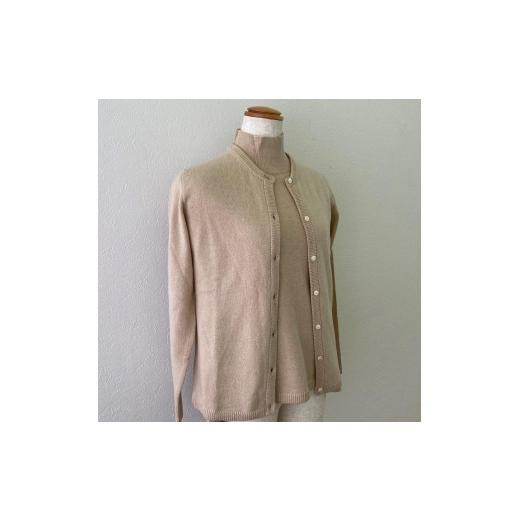 ふるさと納税 服 女 和歌山県 和歌山市 レディースカーディガン（ベビーカシミヤ100%）　ベージュ（Ｍサイズ） 20402Mの画像