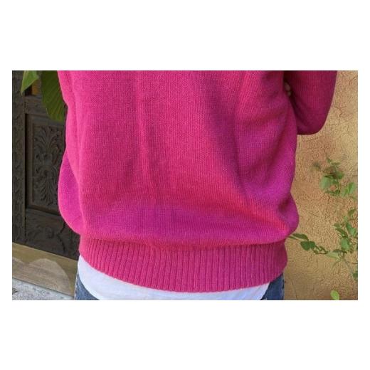 ふるさと納税 服 男 茨城県 水戸市  アルパカ専門店　T'IKA メンズカーディガンVネック　パステルピンク　(アルパカ100％) アパレル 洋服 おしゃれ 羽織 …の画像