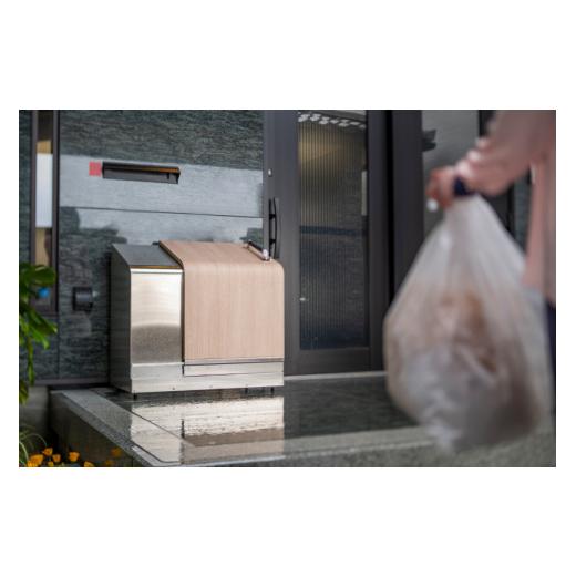 ふるさと納税 雑貨・日用品 富山県 黒部市  No.5313-7076 0188ゴミ箱 ホームスライドダスポン プレミアムモデル ステンレス仕様 1台 木目調 ホワイトオーク 20…の画像