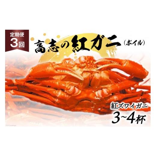 ふるさと納税 カニ ずわいガニ 富山県 黒部市   定期便 紅 ズワイガニ ボイル 高志の紅ガニ 3〜4杯×3回 カニ 蟹 期間限定 冷蔵/くろべ漁業協同…