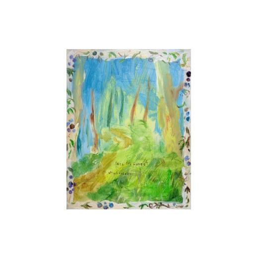 ふるさと納税 雑貨・日用品 絵画 茨城県 石岡市 ムラナギ絵画作品No.1230『ブルーベリーの丘を越えて』 一点物 アクリル原画 幻想世界 アート作品 F6キャンバ…