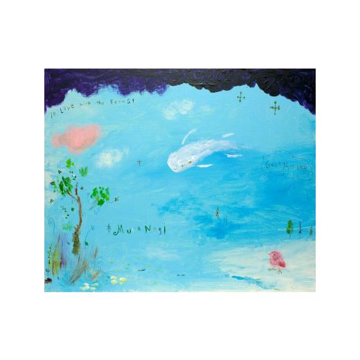 ふるさと納税 雑貨・日用品 絵画 茨城県 石岡市 ムラナギ絵画作品No.993『水辺の朝』 一点物 アクリル原画 幻想世界 アート作品 F12キャンバス仕様 壁掛け 棚…