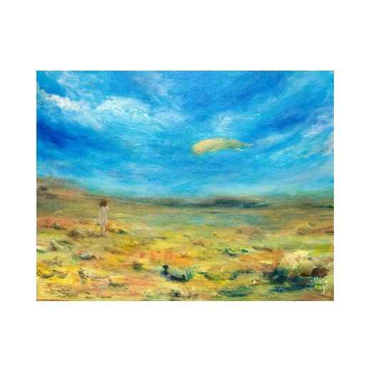 ふるさと納税 雑貨・日用品 絵画 茨城県 石岡市 ムラナギ絵画作品No.1607『少女の詩』一点物 アクリル原画 幻想世界 アート作品 F6キャンバス仕様 壁掛け 棚置…