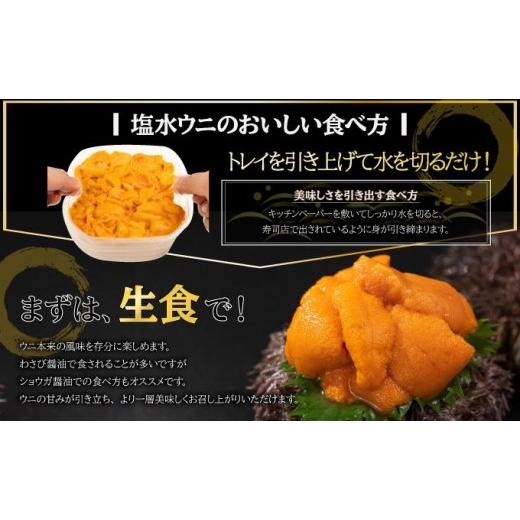 ふるさと納税 ウニ 北海道 伊達市  5525-0811 訳あり 北海道 噴火湾産 塩水 バフンウニ 100g 1パック うに ウニ 雲丹 海鮮 海の幸 魚介類 ウニ丼 お寿司 濃厚 … |  | 06