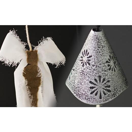 ふるさと納税 雑貨・日用品 インテリア 岩手県 滝沢市 南部鉄器 風鈴 ウインドチャイム × リボン短冊 シルバー アート&クラフトラッピング 室内用 鉄器 リボ…