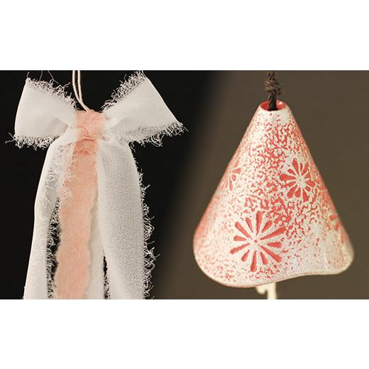 ふるさと納税 雑貨・日用品 インテリア 岩手県 滝沢市 南部鉄器 風鈴 インテリア 室内用 南部鉄器 風鈴 ウインドチャイム × リボン短冊 シルバーピンク アー…