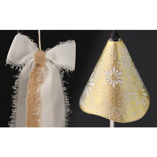 ふるさと納税 雑貨・日用品 インテリア 岩手県 滝沢市 南部鉄器 風鈴 ウインドチャイム × リボン短冊 ホワイトゴールド アート&クラフトラッピング 室内用 …