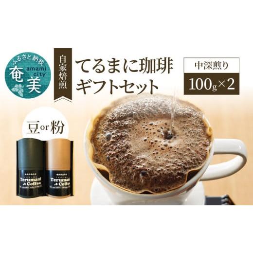 ふるさと納税 コーヒー コーヒー豆 鹿児島県 奄美市 自家栽培・自家焙煎 てるまに珈琲 スペシャルブレンドコーヒーギフトセット 100g×2 粉 A075-002-02 粉
