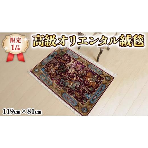 ふるさと納税 茨城県 つくばみらい市 [限定1品] ペルシャ絨毯 シルク100% 手織り ラグマット カーペット/ 高級 玄関マットサイズ 119×81cm 高品質 じゅ…