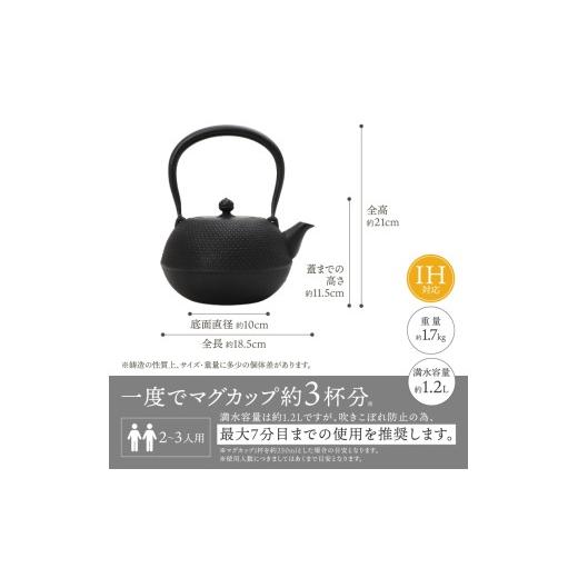 ふるさと納税 金工品 岩手県 奥州市  4月23日より価格改定 10ヶ月以内発送予定 南部鉄器 鉄瓶 寒梅あられ鉄瓶 〜ARARE〜 1.2L IH対応 ガス やかん ケトル 日本…の画像