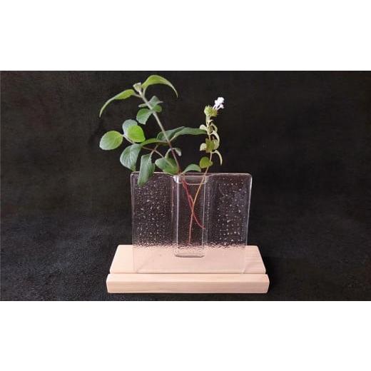 ふるさと納税 陶磁器・漆器・ガラス 佐賀県 基山町 チョイス限定 ステンドグラス ガラスの一輪挿し道草(泡シリーズ・クリアー) 野花 花挿し 花瓶 アロマデフ…