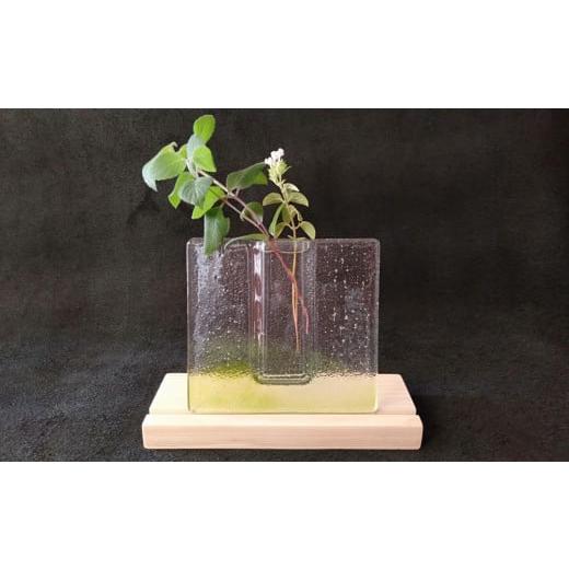 ふるさと納税 陶磁器・漆器・ガラス 佐賀県 基山町 チョイス限定 ステンドグラス ガラスの一輪挿し道草(泡シリーズ・グリーン) 野花 花挿し 花瓶 アロマデフ…