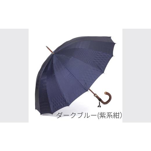 ふるさと納税 東京都 台東区 [前原光榮商店]紳士用雨傘 ユージェイ-カーボン[手元:ヒッコリー]お名入れ可 (カラー:ダークブルー) ダークブルー