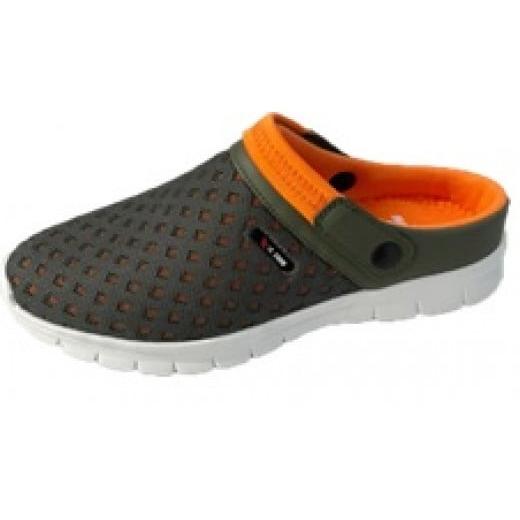 ふるさと納税 ファッション 靴 奈良県 川西町 紳士用 バックベルト付き クロッグサンダル FMH 1476 (カーキ/LL) カーキ/LL