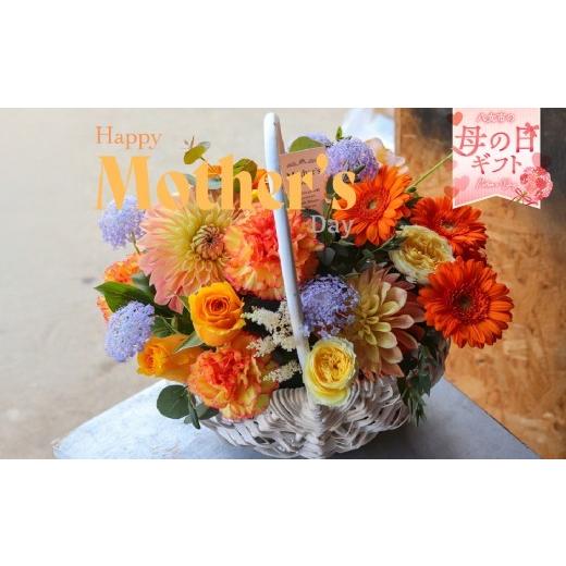 ふるさと納税 雑貨・日用品 花 福岡県 八女市 「母の日ギフト」八女のお花を使ったカゴアレンジメント(オレンジ系) 配送不可:北海道・沖縄・離島 母の日 花 …