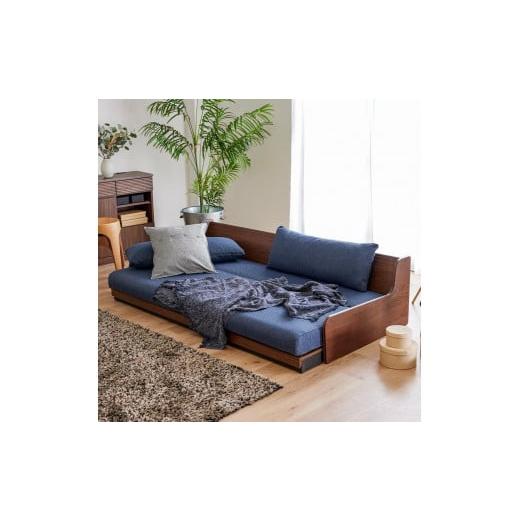 ふるさと納税 家具 インテリア・寝具・収納 福岡県 大川市 ソファベッド 3人掛け ローリー 200cm ごろ寝ローソファ:オークブラウン×ネイビー モーブル 大川…