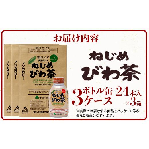 ふるさと納税 お茶類 鹿児島県 南大隅町 鹿児島県産 ねじめびわ茶 ボトル缶 3ケース 24本入り×3ケース ノンカフェイン TO-408 | 国産 お茶 健康茶 カロリーゼ…の画像