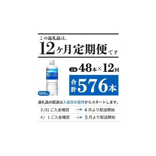 ふるさと納税 水・ミネラルウォーター 500mL〜999mL 山梨県 富士吉田市 水 定期便 12か月お届け 「アサヒおいしい水」富士山のバナジウム天然水 2箱(48本入）P…_2