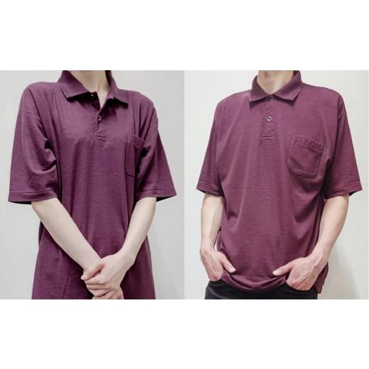 ふるさと納税 服 男 岡山県 倉敷市 Lサイズ 倉敷染 272SD半袖ポロシャツ昇り鯉刺繍調プリント入 エンジ Lサイズ