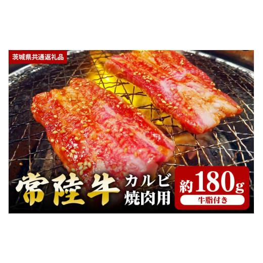 ふるさと納税 牛肉 焼肉・バーベキュー 茨城県 笠間市  常陸牛 カルビ 焼肉用 180g（茨城県共通返礼品） 180g | 