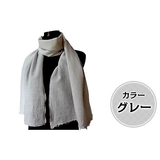 ふるさと納税 小物 ストール・マフラー 新潟県 長岡市 40-04A カラー:グレー 栃尾織物シルク混ガーゼストール カラー:グレー