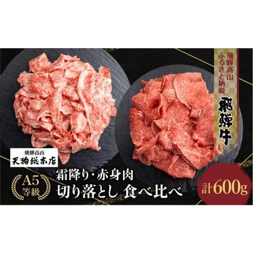 ふるさと納税 牛肉 岐阜県 高山市 8月発送 A5等級 飛騨牛 霜降(300g)・赤身(300g) 切り落とし 食べ比べ 600g 日付指定不可 雌牛 5等級 A5ランク 切落し 薄切…