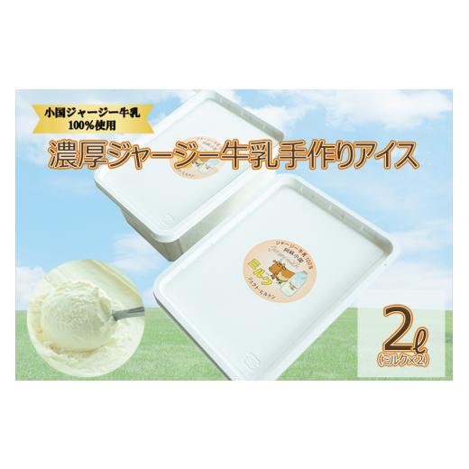 ふるさと納税 熊本県 小国町 [大容量2L]濃厚ジャージー牛乳手作りアイス(1L×2個:ミルク)