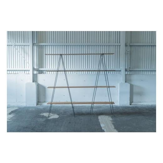 ふるさと納税 家具 本棚・ラック・カラーボックス 岐阜県 大垣市 HASHIGO RACK 4(ハシゴ式ラック)古材4枚付きセット 棚 収納棚 シンプル 家具 アイアン_2