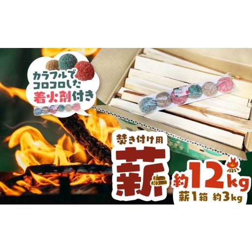 ふるさと納税 福祉施設製品 長野県 伊那市 信州産焚き付け用薪 カラフルでコロコロした着火剤 付き(6個入)選べる 約12kg (約3kg×4箱)|長野県 伊那市 信州…