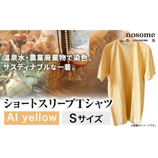 ふるさと納税 北海道 本別町 [サイズ:S]野の色を着る。温泉水・農業廃棄物で染色したショートスリーブTシャツ AI yellow 合同会社nosome[90日以内に出荷…