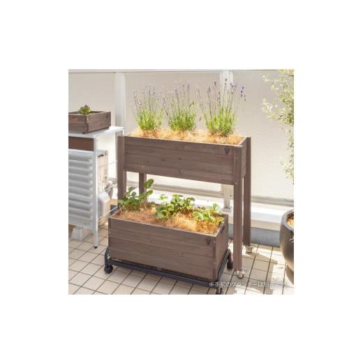 ふるさと納税 雑貨・日用品 インテリア 和歌山県 海南市 58381200 ベジテラストロリープランター キャスター付 ブラウンウッド ブラウンウッド