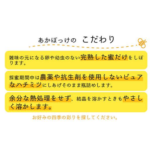 ふるさと納税 加工品等 はちみつ 茨城県 五霞町 田舎はちみつ あかぼっけ 月お任せ3種(280g) 月ごとに楽しむはちみつセット［専用ボトル入］ ／ はちみつ 国産…_3