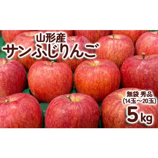 ふるさと納税 りんご 山形県 山形市 サンふじりんご 無袋 秀品5kg(14玉〜20玉) 令和8年産先行予約 FS25-761