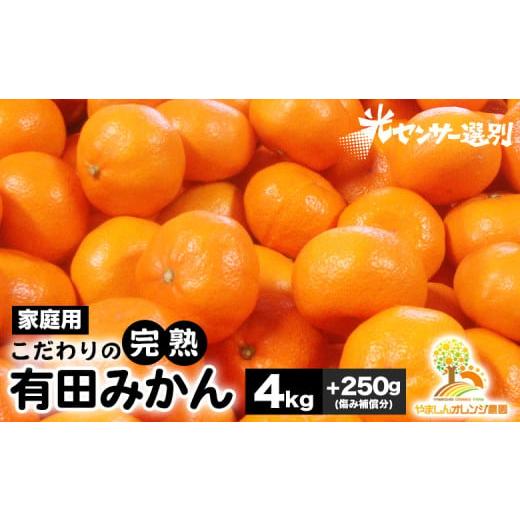 ふるさと納税 果物類 みかん 和歌山県 美浜町 ＼光センサー選別／こだわりの完熟有田みかん 4kg＋250g(傷み補償分) ご家庭用 サイズ混合 有機質肥料100% ｜ み&hellip;